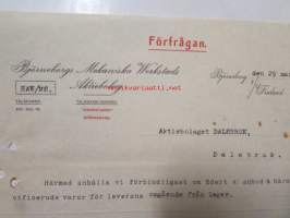 Björneborgs Mekaniska Werkstads Aktiebolaget, Björnborg 29 mars 1921 -asiakirja