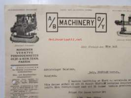 A/B Machinery O/Y, Åbo 28. juli 1921. -asiakirja