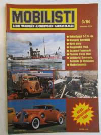 Mobilisti 1984 nr 3 -Lehti vanhojen autojen harrastajille, sisällysluettelo löytyy kuvista.