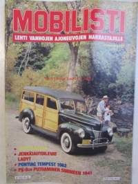 Mobilisti 1989 nr 6 -Lehti vanhojen autojen harrastajille, sisällysluettelo löytyy kuvista.