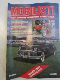 Mobilisti 1989 nr 1 -Lehti vanhojen autojen harrastajille, sisällysluettelo löytyy kuvista. De Soto historiaa. Mulhousen museo.