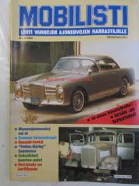 Mobilisti 1988 nr 4 -Lehti vanhojen autojen harrastajille, sisällysluettelo löytyy kuvista.