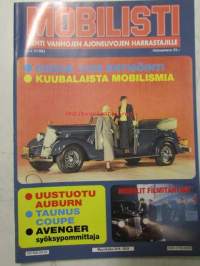 Mobilisti 1993 nr 3 -Lehti vanhojen autojen harrastajille, sisällysluettelo löytyy kuvista.