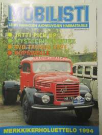 Mobilisti 1994 nr 3 -Lehti vanhojen autojen harrastajille, sisällysluettelo löytyy kuvista.