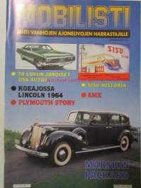 Mobilisti 1996 nr 1 -Lehti vanhojen autojen harrastajille, sisällysluettelo löytyy kuvista.