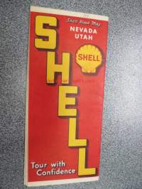Shell Road Map Nevada, Utah -tiekartta