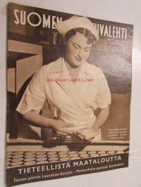 Suomen Kuvalehti 1954 nr 8, viulunrakennus on aina etsintää Yrjö Halonen,  Sallinen Suomen maalaustaiteen paha poika II, Laatokan-Karjala tänään