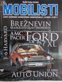 Mobilisti 2009 nr 8 -Lehti vanhojen autojen harrastajille, sisällysluettelo löytyy kuvista.
