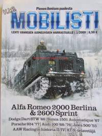 Mobilisti 2009 nr 1 -Lehti vanhojen autojen harrastajille, sisällysluettelo löytyy kuvista.