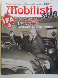 Mobilisti Senior, 2007 nr 1 -Lehti vanhojen autojen harrastajille, sisällysluettelo löytyy kuvista.