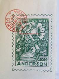 Ex Libris Joh Anderson -kirjanomistamerkki