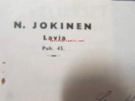 N. Jokinen Lavia, Lavia marraskuun 8. 1938 -asiakirja