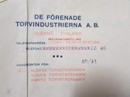 De Förenade Torvindustrierna A.B. Helsingfors, Helsingfors 6. maj. 1921. -asiakirja