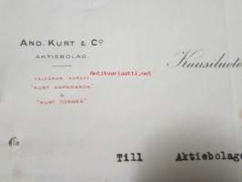 And. Kurt & Co Aktiebolag, 26. september 26. 1921. -asiakirja