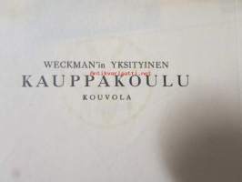 Wecman'in Yksityinen Kauppakoulu, Kouvola 4/4. 1931. -asiakirja
