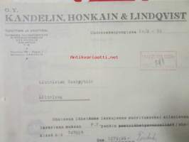 O.Y. Kandelin, Honkain & Lindqvist, Uudessakaupungissa 19/8. 1933. -asiakirja