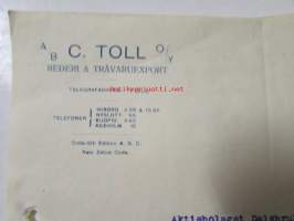 A/B C Toll O/Y Rederi & Trävaruexport, Wiborg 16 April 1921. -asiakirja