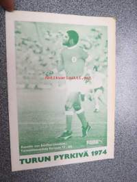 Turun Pyrkivä 1974 II Divisioona otteluohjelma -käsiohjelma