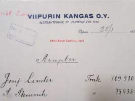 Viipurin Kangas, Viipuri 28/1 1926 -asiakirja