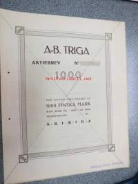 Ab Triga, Helsinki, 1 000 mk -osakekirja