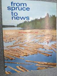 From spruce to news -esittelee suomen puunjalostusta raaka-aineesta valmiiksi sanomalehtipaperiksi, todella hyvä kuvitus koko tuotantoketjusta alkaen metsurien