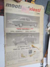 Moottoriviesti 1966 nr 10 sis. mm. seur. artikkelit / kuvat / mainokset; Opel Rekord kansikuvamainos, Wartburg, VW1500 kestotesti alkaa, Ford Formula 2, MGB GT,