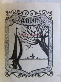 Ex Libris J.H.Drost -kirjanomistajamerkki