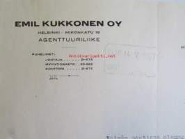 Emil Kukkonen Oy Agenttuuriliike, Helsinki 12. toukokuuta 1927 -asiakirja