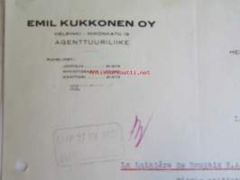 Emil Kukkonen Oy Agenttuuriliike, Helsinki 26. huhtikuuta 1927 -asiakirja