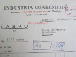 Industria Osakeyhtiö, Helsinki heinäkuun 29. 1942. -asiakirja