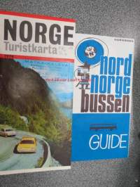 Norge turistkarta + Nord-Norge bussen guide -kartta + esite