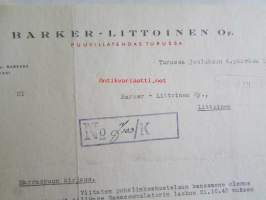 Barker - Littoinen Oy Puuvillatehdas, joulukuu 4. 1942. -asiakirja