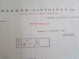 Barker - Littoinen Oy Puuvillatehdas, joulukuu 11. 1942. -asiakirja