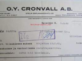 Oy Cronwall Ab, 3.2. 1942. -asiakirja