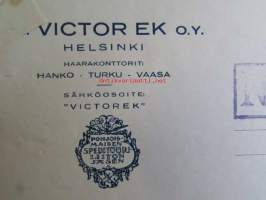Ab. Viktor EK Oy. Helsinki 5/6 1942. -asiakirja
