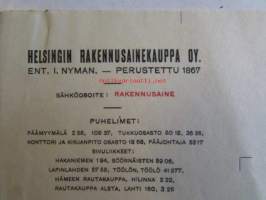 Helsingin Rakennusainekauppa Oy, Helsingissä heinäkuunn 26. 1923. - asiakirja