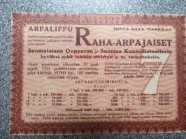 Raha-arpa, Raha-arpajaiset syyskuu 1934 nr 47727