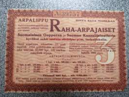 Raha-arpa, Raha-arpajaiset maaliskuu 1934 nr 39757