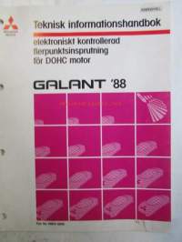 Mitsubishi Galant '88 Teknisk informationshandbok - Elektroniskt kontollerad flerpunktsinprutning för DOCH motor -Tekninen käsikirja monipisteruikutukssta.