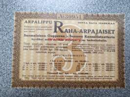 Raha-arpa, Raha-arpajaiset maaliskuu 1933 nr 30951