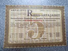 Raha-arpa, Raha-arpajaiset toukokuu 1933 nr 13340