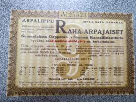 Raha-arpa, Raha-arpajaiset marraskuu 1933 nr 25523