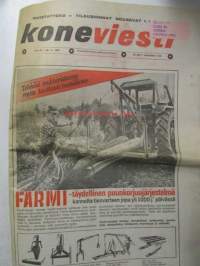 Koneviesti 1967 nr 24 -mm. Isäntäkoulutus ennakkohuolto ja leikkuupuimuri, Ennakohuoltoon tutustumassa, Agronomien maatilataloudellisilla neuvottelupäivillä