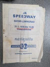 Jääspeedway Suomi-Leningrad 31.1.1976 Kisapuistossa -käsiohjelma