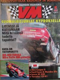 Vauhdin Maailma 2002 nr 5 -mm. RR-MM Japani & Etelä-Afrikka, Motocross-SM -ennakko, Enduro-MM Portugali & Kreikka, VM Maistelee, Yamaha YZF-F1, Motocross-MM