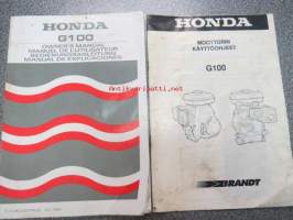 Honda G100 Moottori -käyttöohjekirja mm. suomeksi ja englanniksi