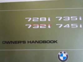 BMW 728i 732i 735i 745i Owner's handbook