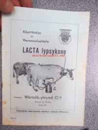 Wärtsilä Lacta lypsykone -käyttöohjekirja ja varaosaluettelo