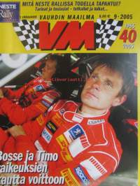 Vauhdin Maailma 2005 nr. 9 -mm. Ralli-MM Nesto Ralli, Neste Ralli numeroina, F-ryhmän Vetomies Jyväskylä, Ralli-SM Kouvola, Formula 1 Ranska, Britannia, Saksa &