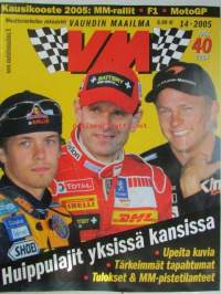 VM 2005 nr 14 -mm. Rallin MM-sarja 2005 Montesta Australiaan, MM-pisteet kausi grafiikkana, F1:n MM-sarjat 2005 uuden aikakauden alku, MM-pisteet Alonso 1300 ja